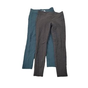 Loft Women's Teal Green & Charcoal Gray Casual Pull On Leggings‎ Size Small